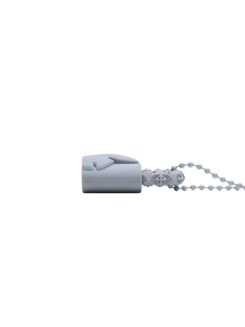 Chrome Hearts Padlock Flerknee Silicone Rubber Necklace Gray Ball Chain
